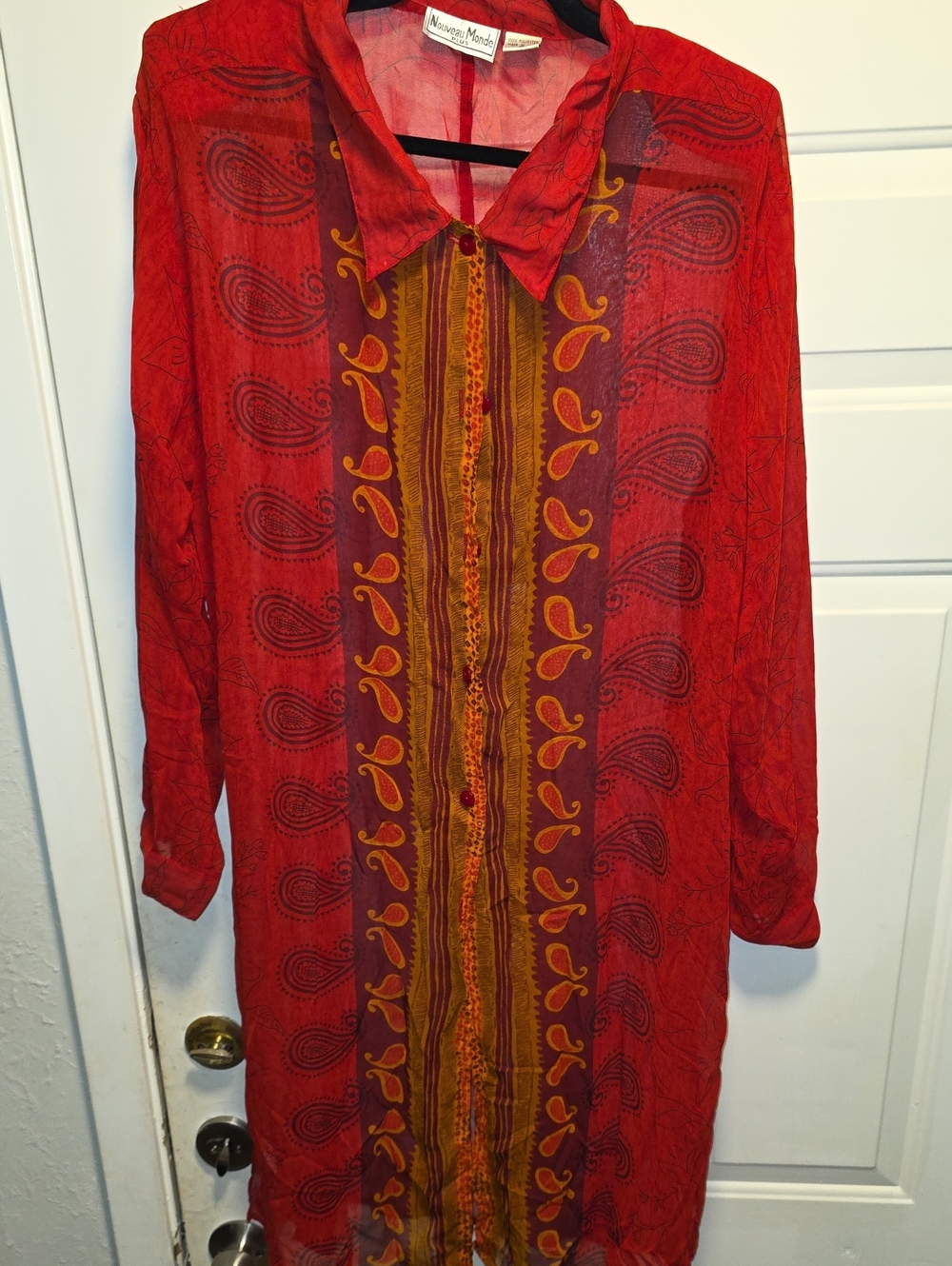 Red Paisley-Print Tunic